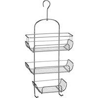 Orsina Functional Three Tier Chrome Shower Caddy, Space-Saving Organizer For Towels, 3-Tier Hanging Shower Rack in Silver