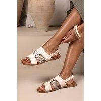 'Violet' Wide Fit Flat Sandals With Multi Strap Detail And Buckle Closure