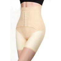 MODISHION Women's Skin-Friendly High Waisted Body Shapewear Tummy Control Shorts in Beige | Size: 2XL
