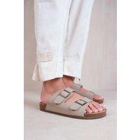 Willow' Two Strap Flat Sandals With Buckle Detail
