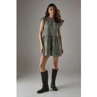 Broderie Mix Tier Mini Smock Dress