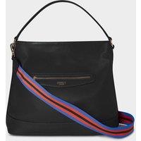 OSPREY LONDON Women's The Hendrix Leather Large Hobo Bag in Black