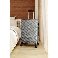 Living and Home Lightweight Hardside Travel Suitcase with Spinner Wheels, 28" Silver