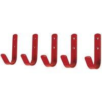Stubbs General Purpose Hook Set (Pack Of 5) in Red