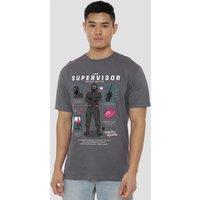 Squid Game - Season Three The Supervisor T-Shirt, Charcoal in Grey | Size: 3XL