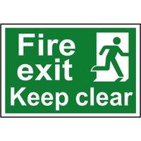 Scan Fire Exit Keep Clear - Pvc Sign 300 X 200mm