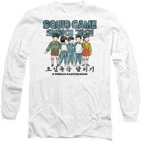 Squid Game - Season Three 5 Person 6 Legged Race Long Sleeve T-Shirt, White | Size: Medium