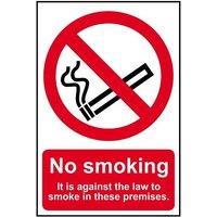 Scan Sign: No Smoking It Is Against The Law To Smoke In These Premises