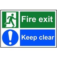 Scan Fire Exit Keep Clear - Pvc Sign 300 X 200mm