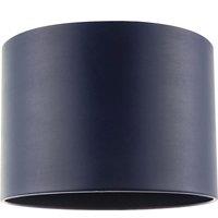Happy Homewares Classic Faux Leather Drum Lamp Shade with Inner Cotton Lining in Midnight | Size: 10 inches