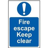 Scan Fire Escape Keep Clear - Pvc Sign 200 X 300mm