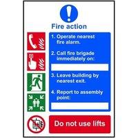 Scan Fire Action Procedure, Style 1 - Pvc Sign 200 X 300mm