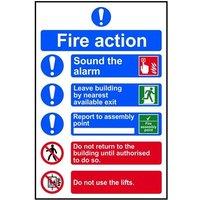 Scan Fire Action Procedure, Style 2 - Pvc Sign 200 X 300mm