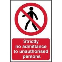Scan Strictly No Admittance To Unauthorised Persons - Pvc Sign 400 X 600mm