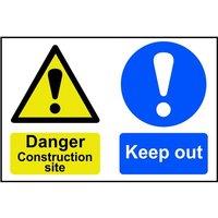 Scan Danger Construction Site Keep Out - Pvc Sign 600 X 400mm