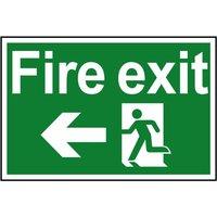 Scan Fire Exit Running Man Arrow Left - Pvc Sign 300 X 200mm