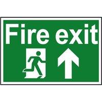 Scan Fire Exit Running Man Arrow Up - Pvc Sign 300 X 200mm