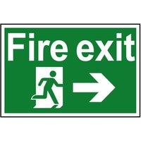 Scan Fire Exit Running Man Arrow Right - Pvc Sign 300 X 200mm