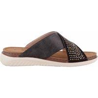 ABSOLUTE FOOTWEAR Women's Ultra Lightweight Cross Over Summer Sandal with Diamante Trim in Black | Size: 7