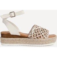 Linzi Women's Sundown Beige Espadrille Flatform Sandals | Size: 8-Standard Fit