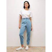 Apricot Women's Freya Paper Bag Waist Slim Fit Jeans in Blue | Size: 10