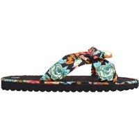 ABSOLUTE FOOTWEAR Women's Slip On Summer Beach Sea Pool Slider Sandals with Floral Design in Black | Size: 3