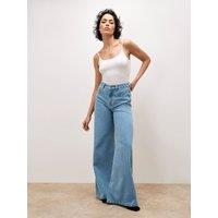Apricot Women's Zana Wide Leg Jeans in Blue | Size: 12