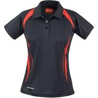 Spiro Women's Team Spirit Polo Shirt in Black | Size: 14