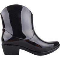 ABSOLUTE FOOTWEAR Women's Waterproof Slip On Cowboy Style Ankle Winter Welly Wellington Boots in Black | Size: 3