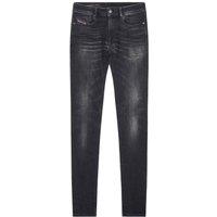 Diesel Men's Sleenker Destroyed Reinforced Denim Black Skinny Jeans | Size: 34S