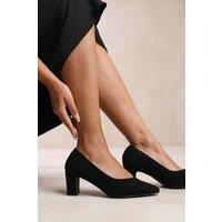 'Ava' Wide Fit Block Heel With Pointed Toe