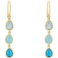 Latelita Women's Sardinia Triple Teardrop Earrings Gold The Blues in Blue