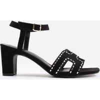 'Ivy' Wide Fit Low Block Heel With Cut Out Detailing And Diamantes