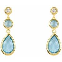 Latelita Women's Tuscany Gemstone Drop Earring Gold Blue Topaz