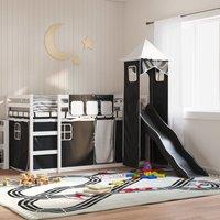 Berkfield Home Bunk Bed without Mattress with Slide White & Black 90x200 cm