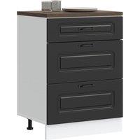 Berkfield Home Kitchen Base Cabinet Kalmar Black Engineered Wood