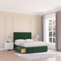 Sloomy Manhattan Divan Bed Base No Drawers & 54" Floor Standing Headboard in Emerald | Size: Single