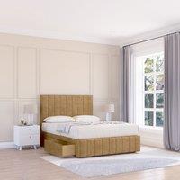 Sloomy Manhattan Divan Bed Base No Drawers & 54" Floor Standing Headboard in Bronze | Size: Single