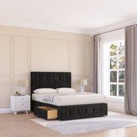 Sloomy Highbury Divan Bed Base No Drawers & 54" Floor Standing Headboard in Black | Size: Single