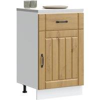 Berkfield Home Kitchen Base Cabinet Lucca Artisan Oak Engineered Wood in Brown