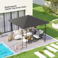 OUTSUNNY 3 x 3(m) Gazebo Canopy Replacement Cover with Drain Holes, Grey
