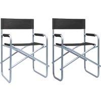 Director's Chairs 2 pcs Steel Black