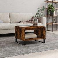 Berkfield Home Coffee Table Smoked Oak 60x50x40 cm Engineered Wood in Brown | Size: 60 x 50 x 40 cm