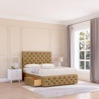 Sloomy Highbury Divan Bed Base No Drawers & 54" Floor Standing Headboard in Bronze | Size: Double