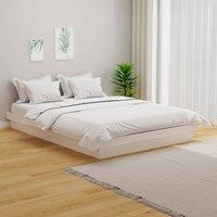 Bed Frame White Solid Wood Pine 140x190 cm