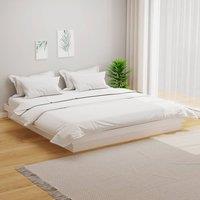 Berkfield Home Bed Frame White Solid Wood Pine 200x200 cm