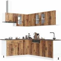 Berkfield Home 11 Piece Kitchen Cabinet Set Kalmar Old Wood Engineered Wood in Brown