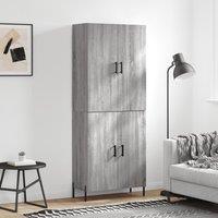 Berkfield Home Highboard Grey Sonoma 69.5x34x180 cm Engineered Wood