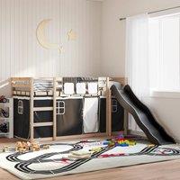 Berkfield Home Bunk Bed without Mattress with Slide White & Black 90x190 cm Single