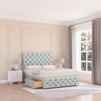 Sloomy Watson Divan Bed Base No Drawers 12" Footboard & 26" Struts Headboard in Silver | Size: Single